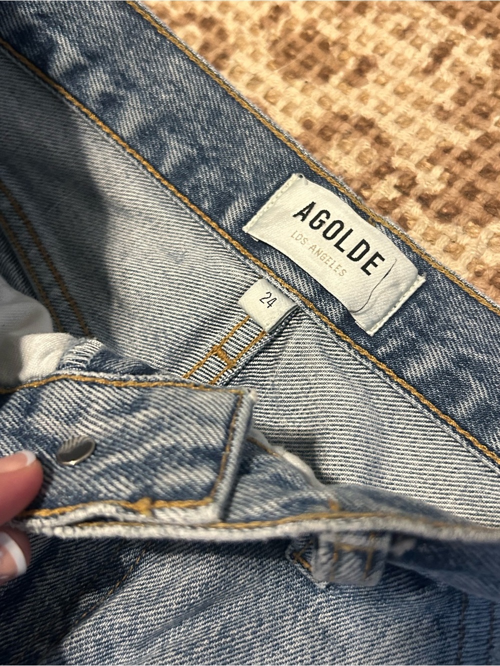 Agolde Light Blue Straight-Leg Jeans - Picture 3 of 5